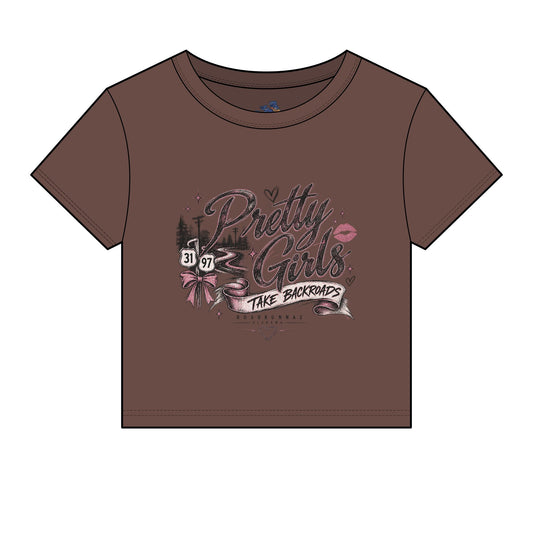 'Pretty Girls Take Backroads' Crop Top Tee