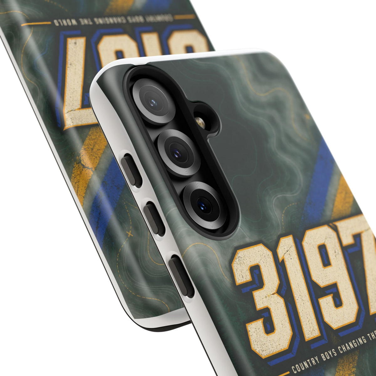 3197 Marble Tough Phone Case – Protective Galaxy Design with Bold Number Accent