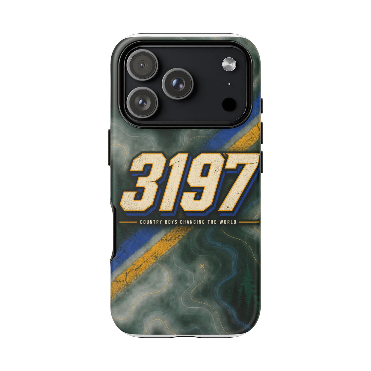 3197 Marble Tough Phone Case – Protective Galaxy Design with Bold Number Accent