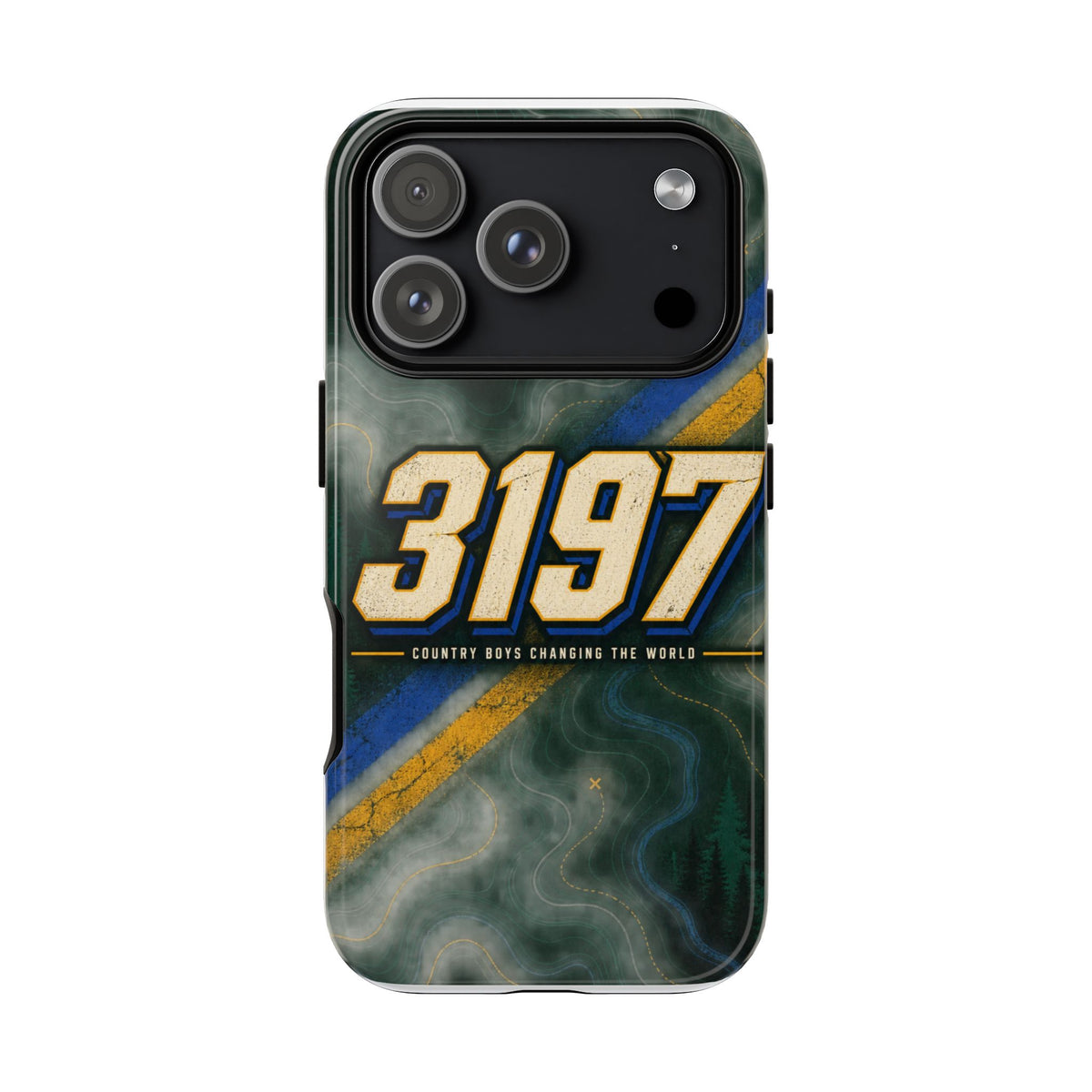3197 Marble Tough Phone Case – Protective Galaxy Design with Bold Number Accent