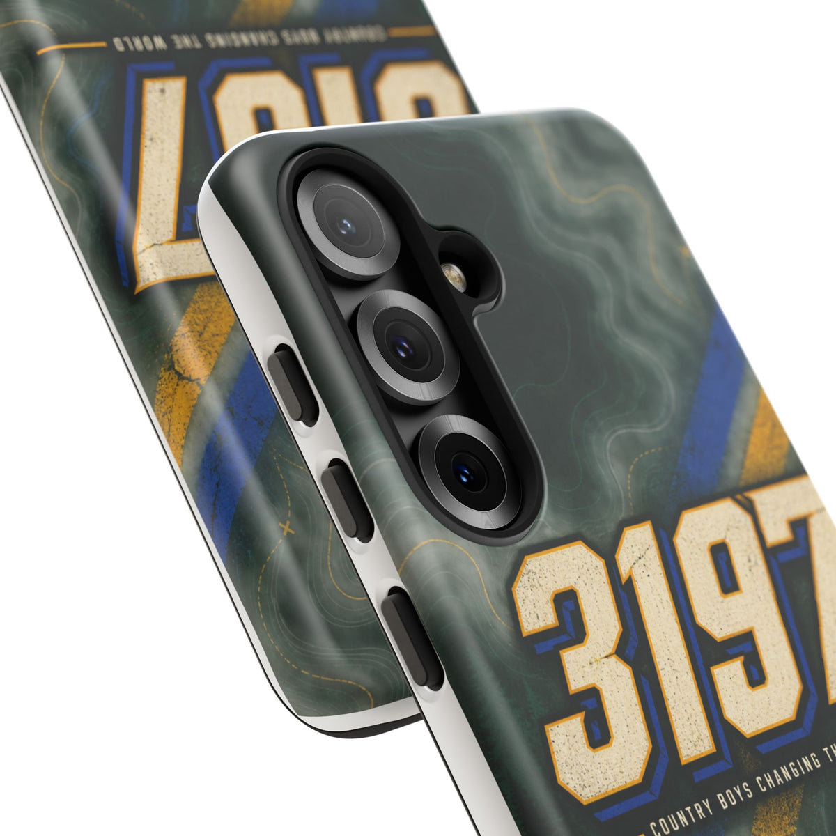 3197 Marble Tough Phone Case – Protective Galaxy Design with Bold Number Accent