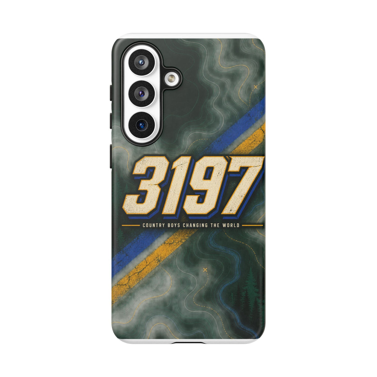 3197 Marble Tough Phone Case – Protective Galaxy Design with Bold Number Accent