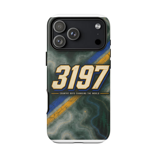 3197 Marble Tough Phone Case – Protective Galaxy Design with Bold Number Accent
