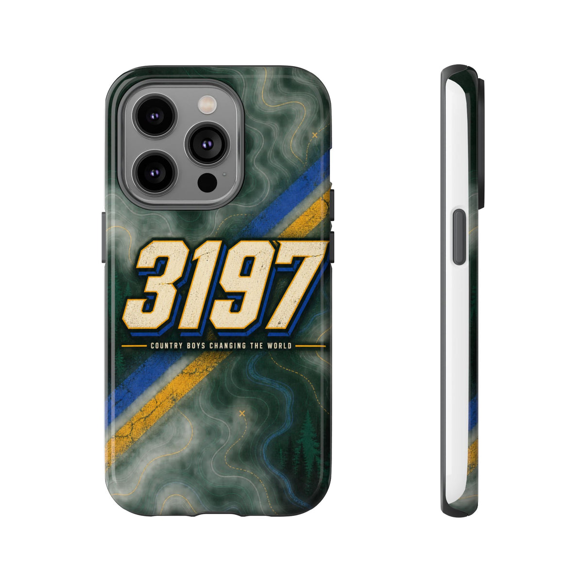 3197 Marble Tough Phone Case – Protective Galaxy Design with Bold Number Accent