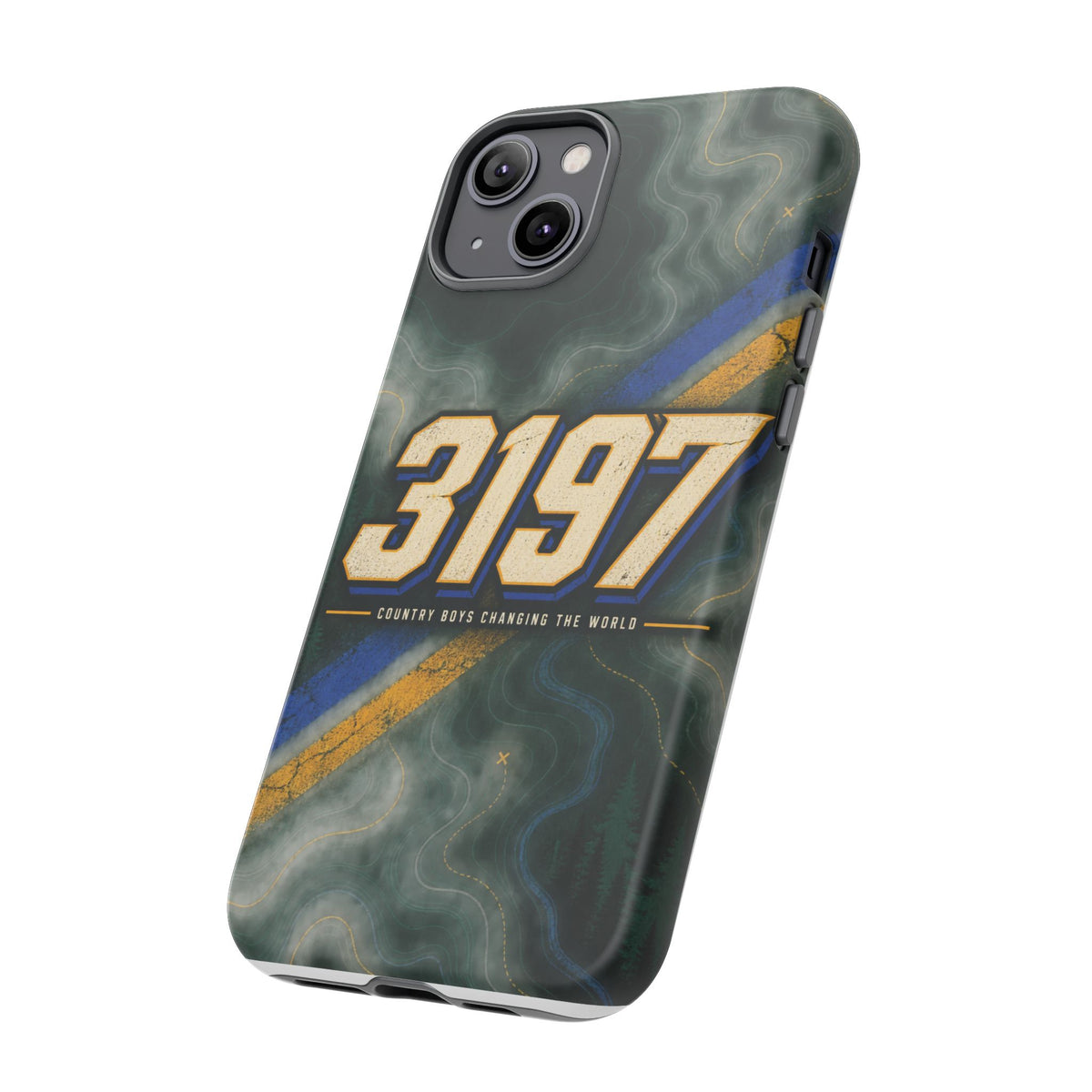3197 Marble Tough Phone Case – Protective Galaxy Design with Bold Number Accent