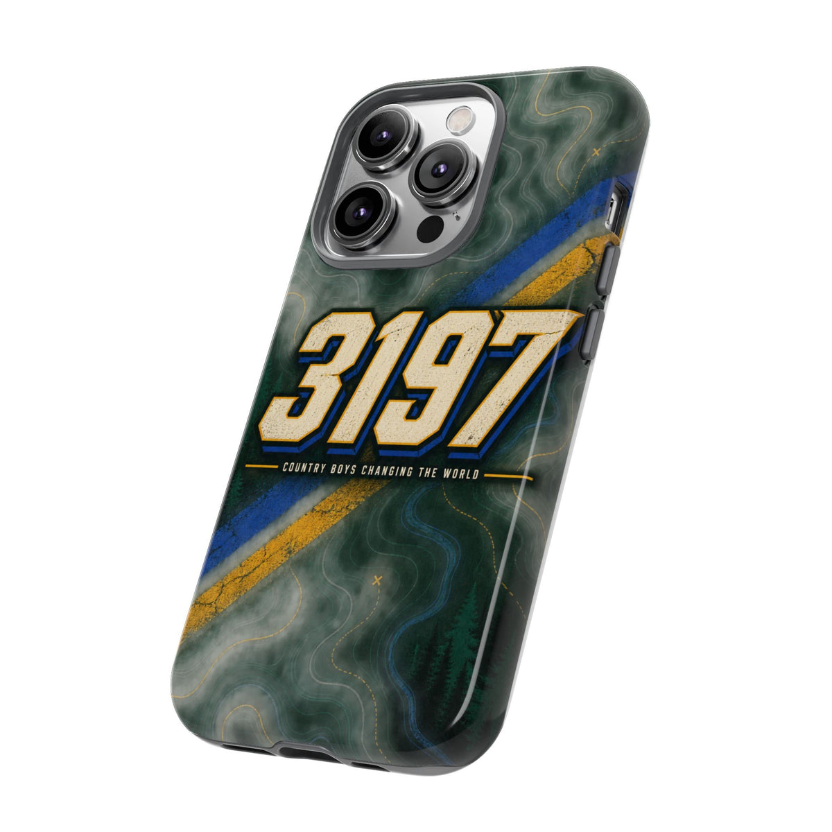 3197 Marble Tough Phone Case – Protective Galaxy Design with Bold Number Accent