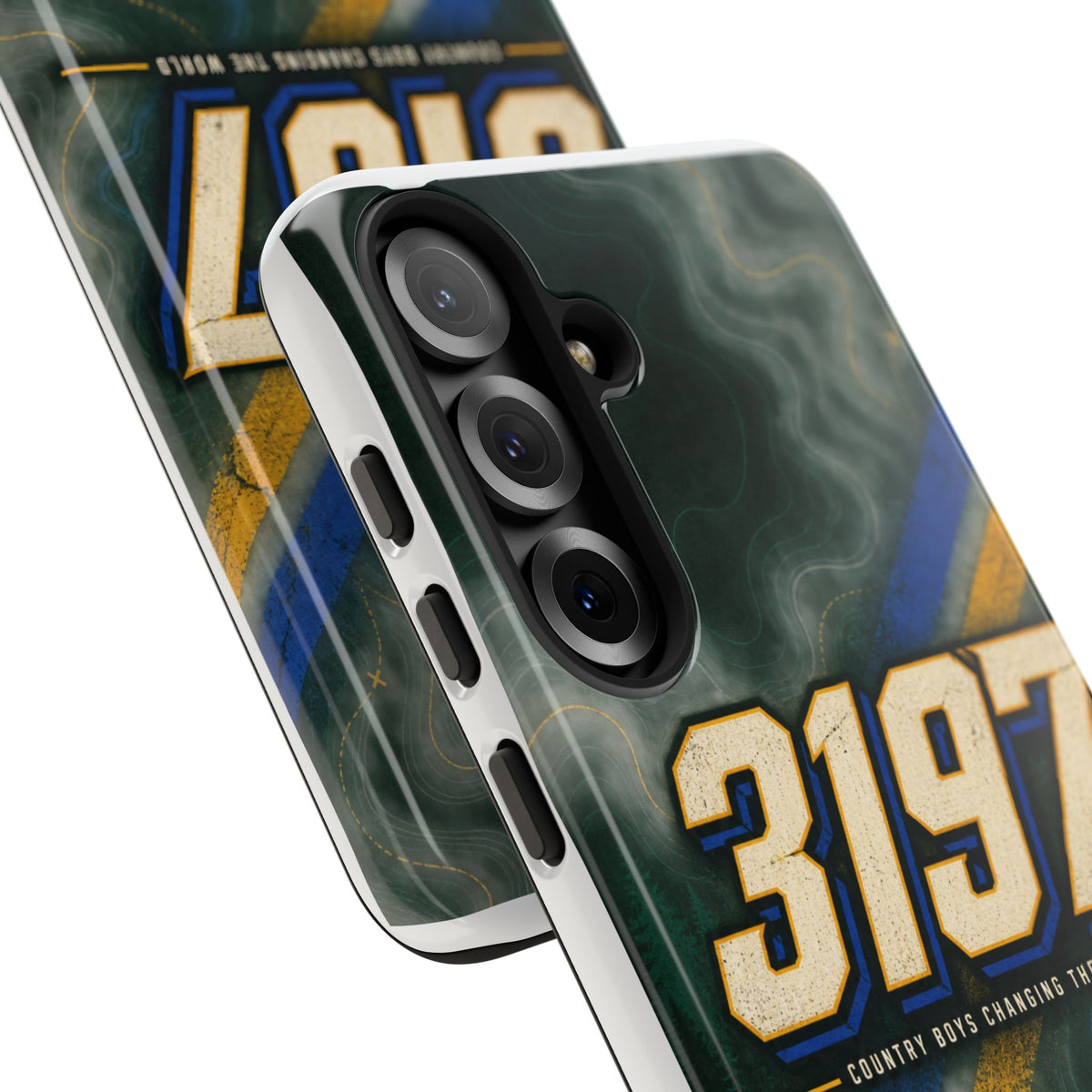 3197 Marble Tough Phone Case – Protective Galaxy Design with Bold Number Accent