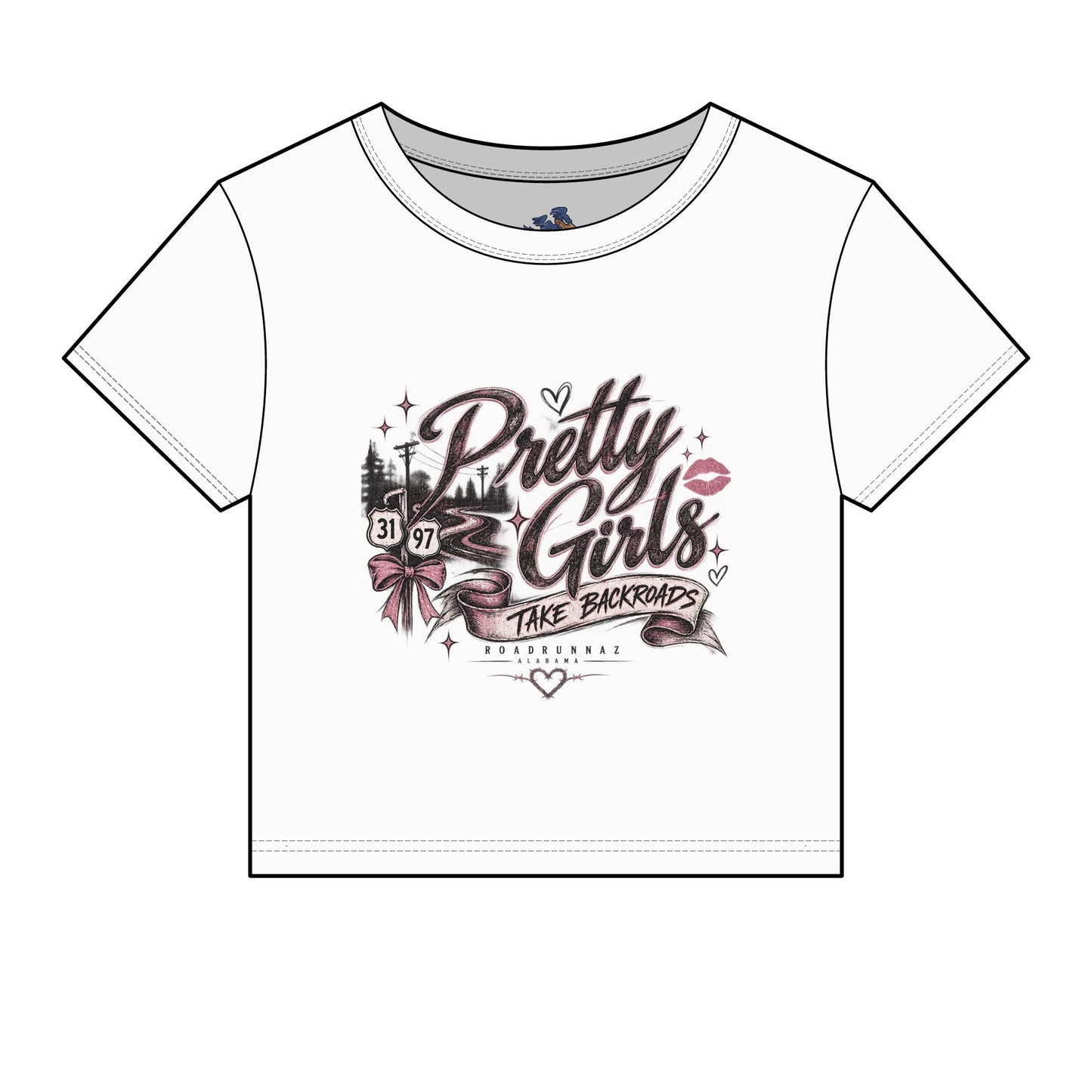 'Pretty Girls Take Backroads' Crop Top Tee