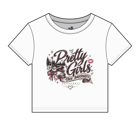 'Pretty Girls Take Backroads' Crop Top Tee