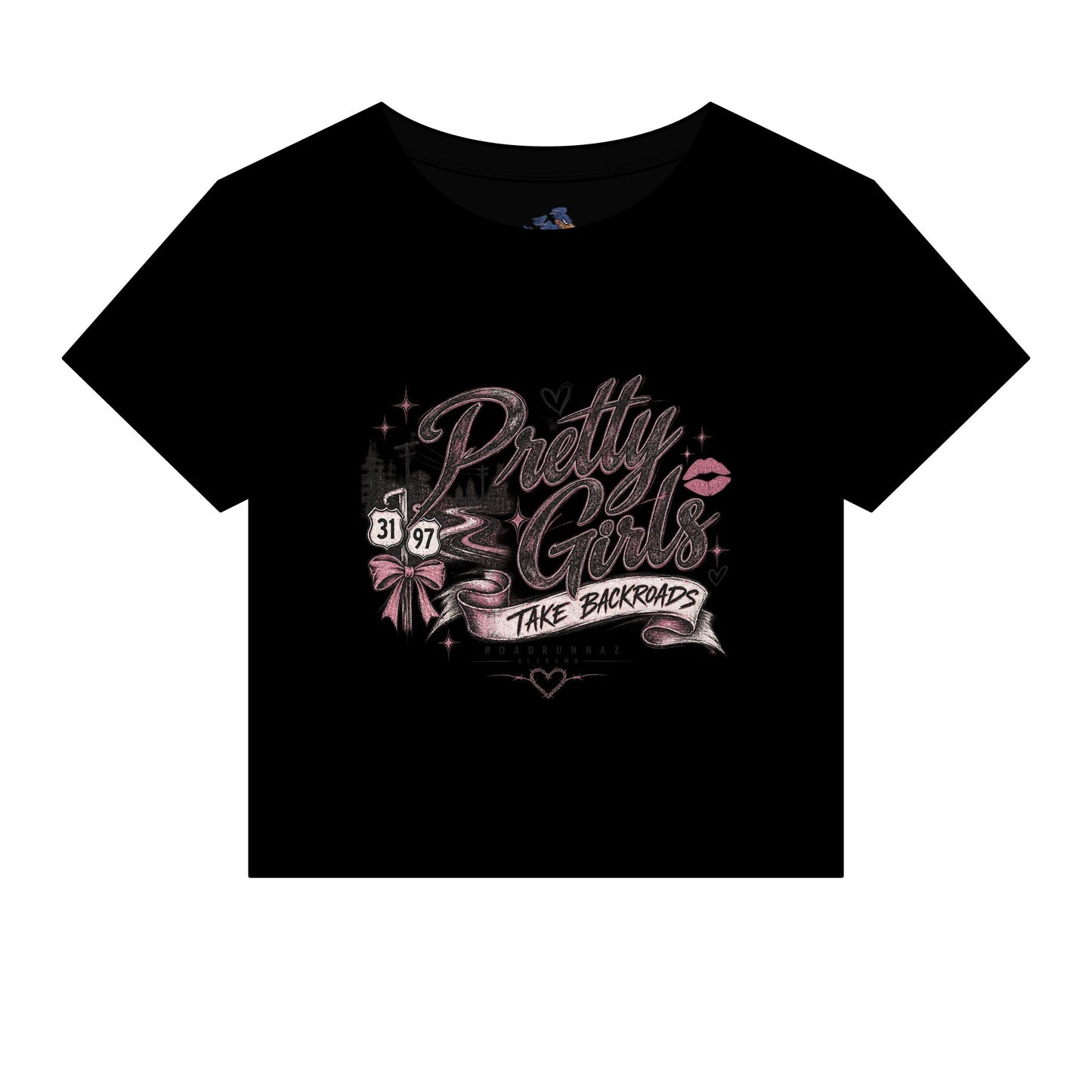 'Pretty Girls Take Backroads' Crop Top Tee