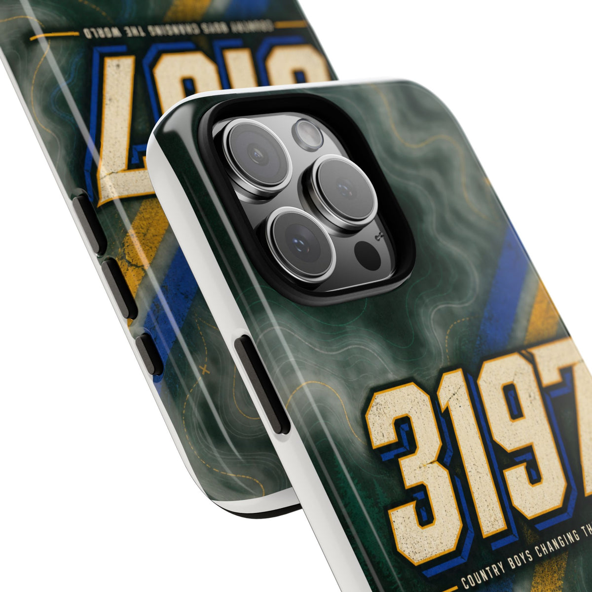3197 Marble Tough Phone Case – Protective Galaxy Design with Bold Number Accent