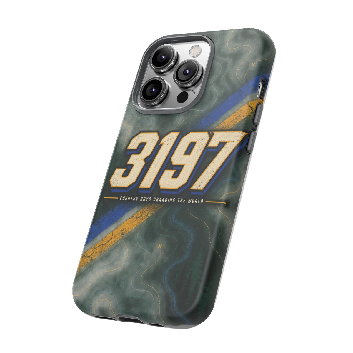 3197 Marble Tough Phone Case – Protective Galaxy Design with Bold Number Accent