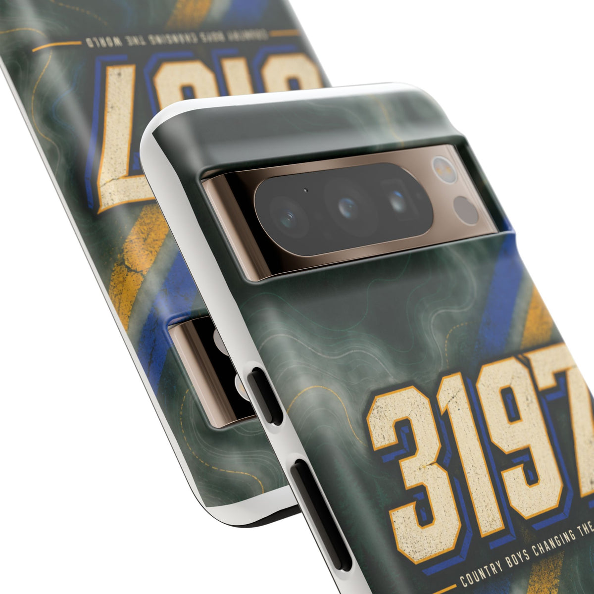 3197 Marble Tough Phone Case – Protective Galaxy Design with Bold Number Accent