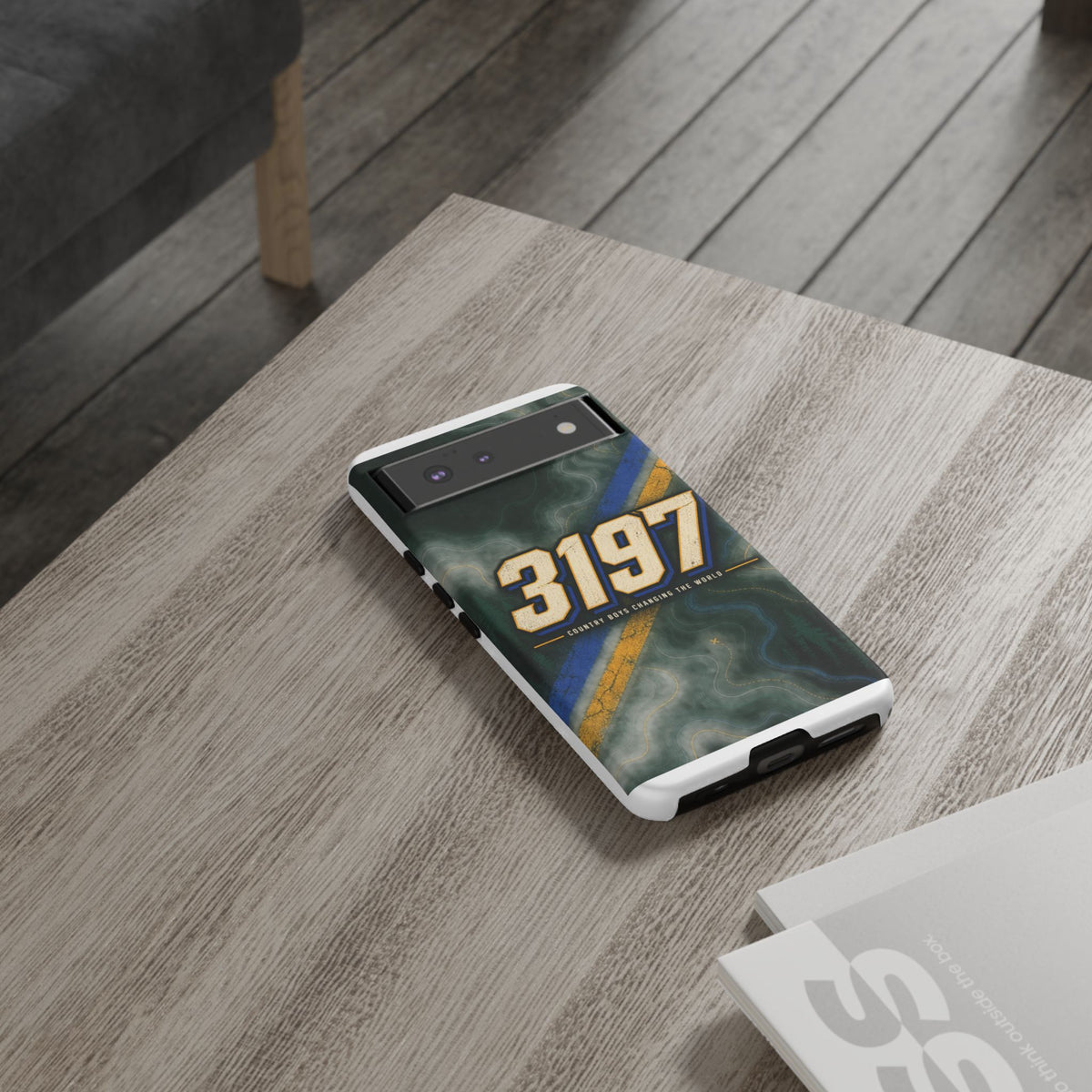 3197 Marble Tough Phone Case – Protective Galaxy Design with Bold Number Accent