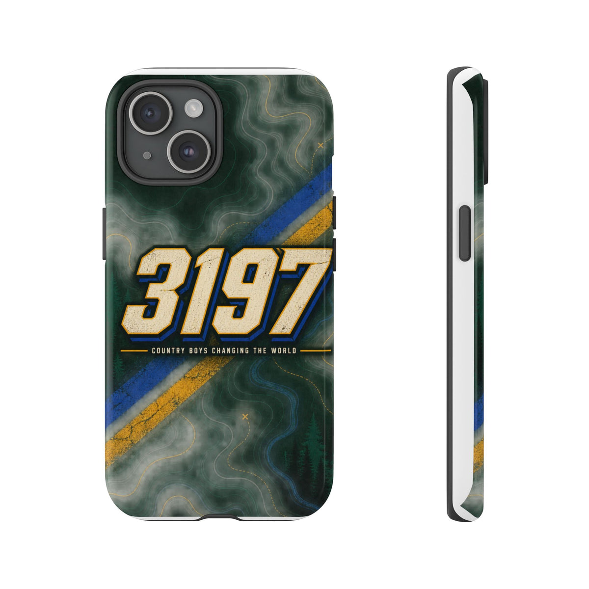 3197 Marble Tough Phone Case – Protective Galaxy Design with Bold Number Accent