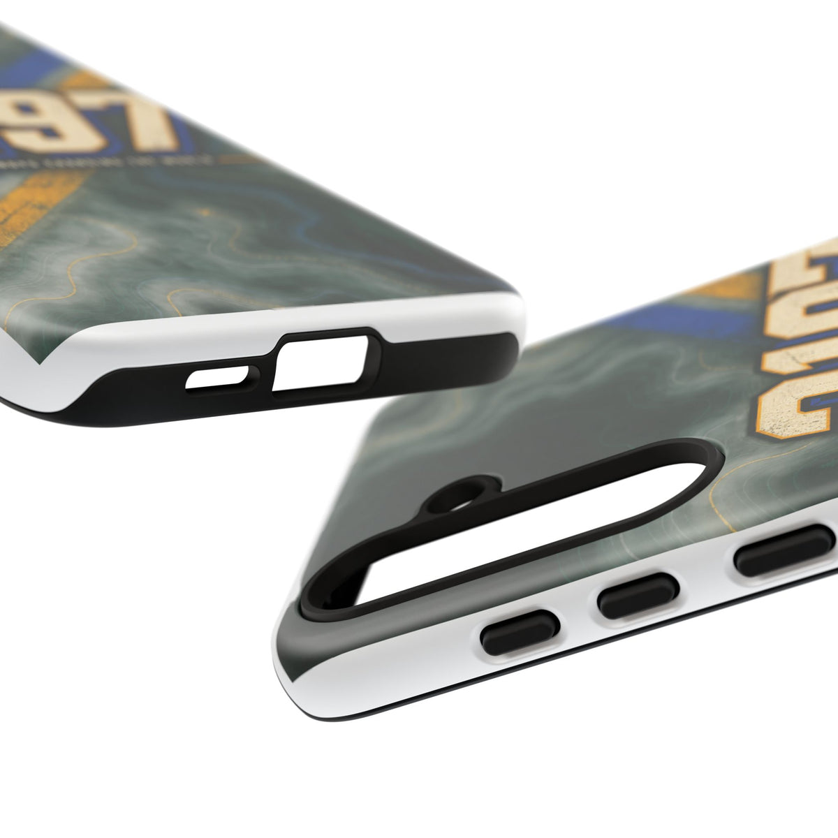 3197 Marble Tough Phone Case – Protective Galaxy Design with Bold Number Accent