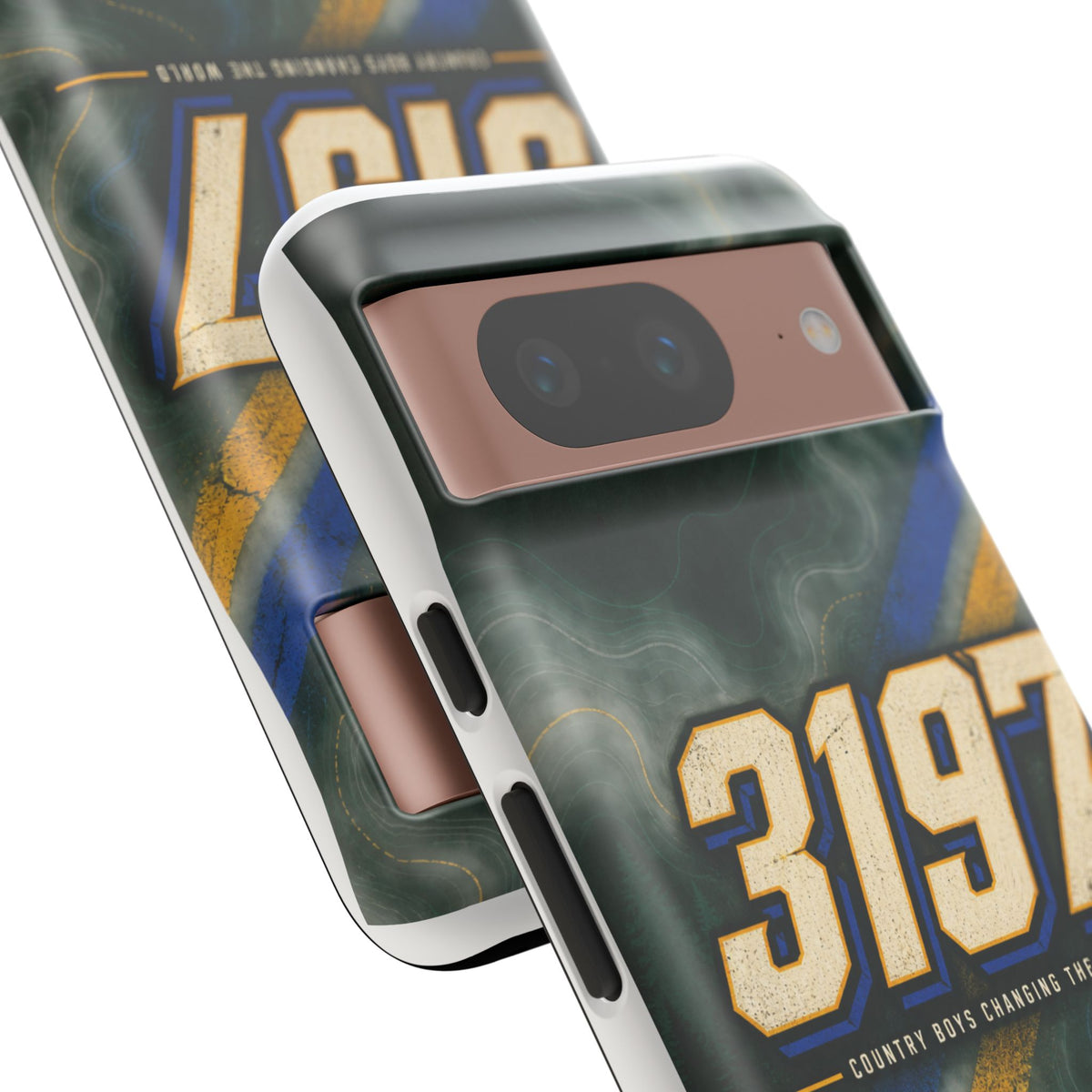 3197 Marble Tough Phone Case – Protective Galaxy Design with Bold Number Accent