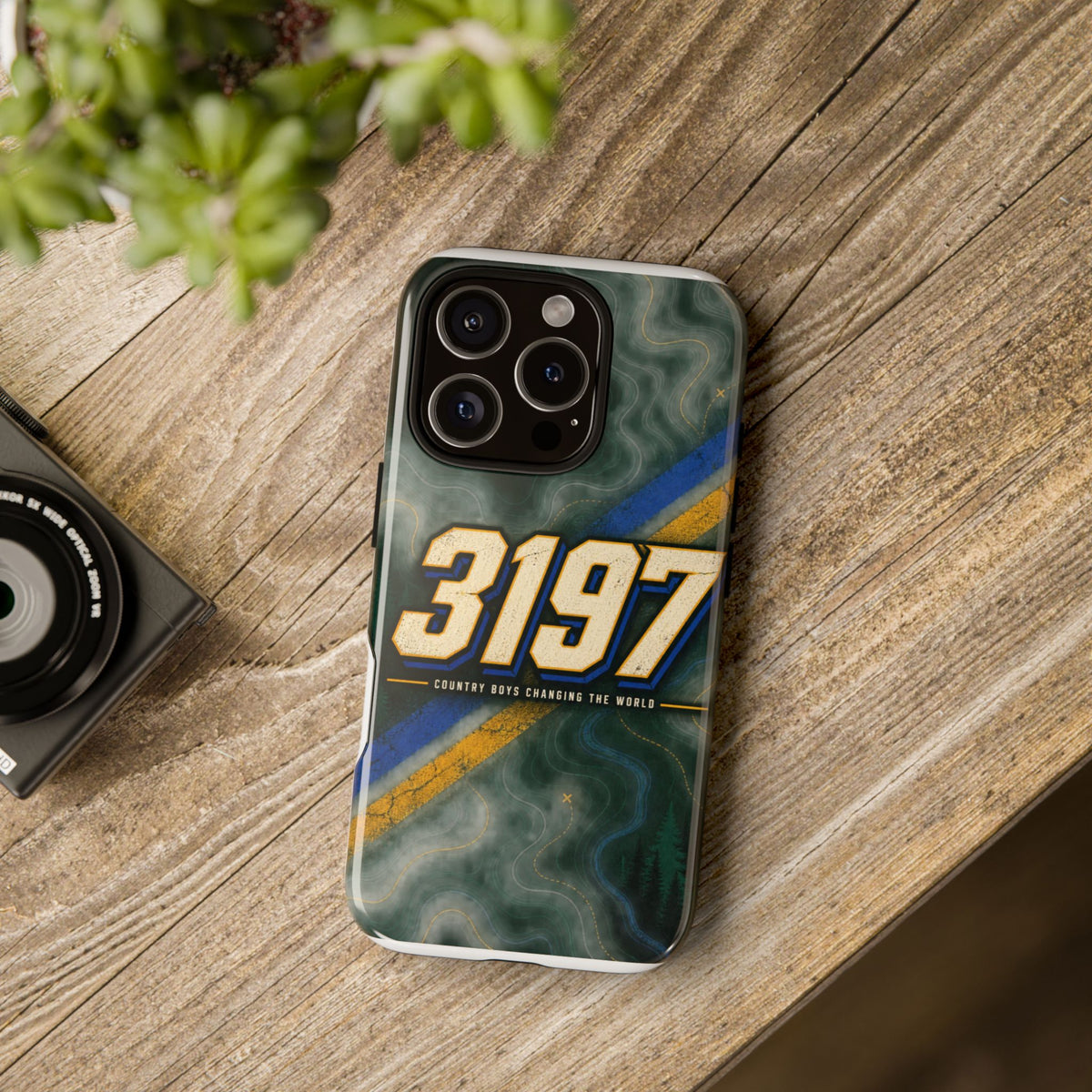 3197 Marble Tough Phone Case – Protective Galaxy Design with Bold Number Accent