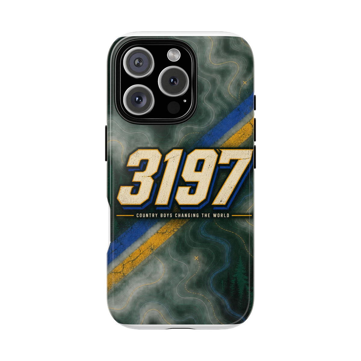 3197 Marble Tough Phone Case – Protective Galaxy Design with Bold Number Accent