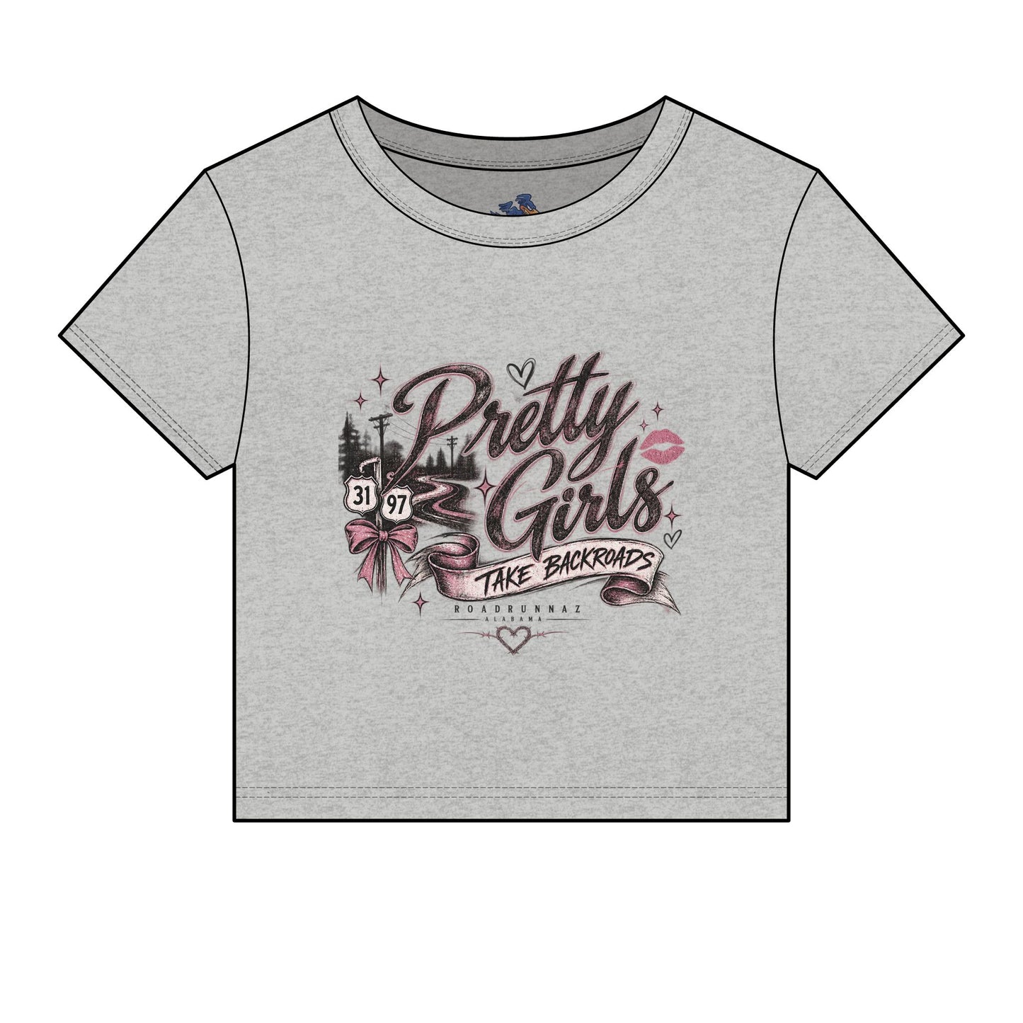 'Pretty Girls Take Backroads' Crop Top Tee