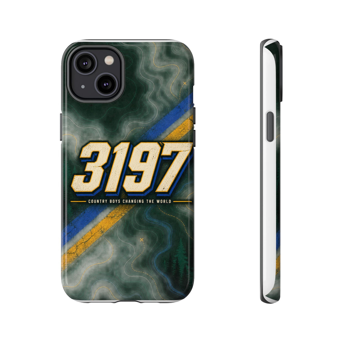 3197 Marble Tough Phone Case – Protective Galaxy Design with Bold Number Accent