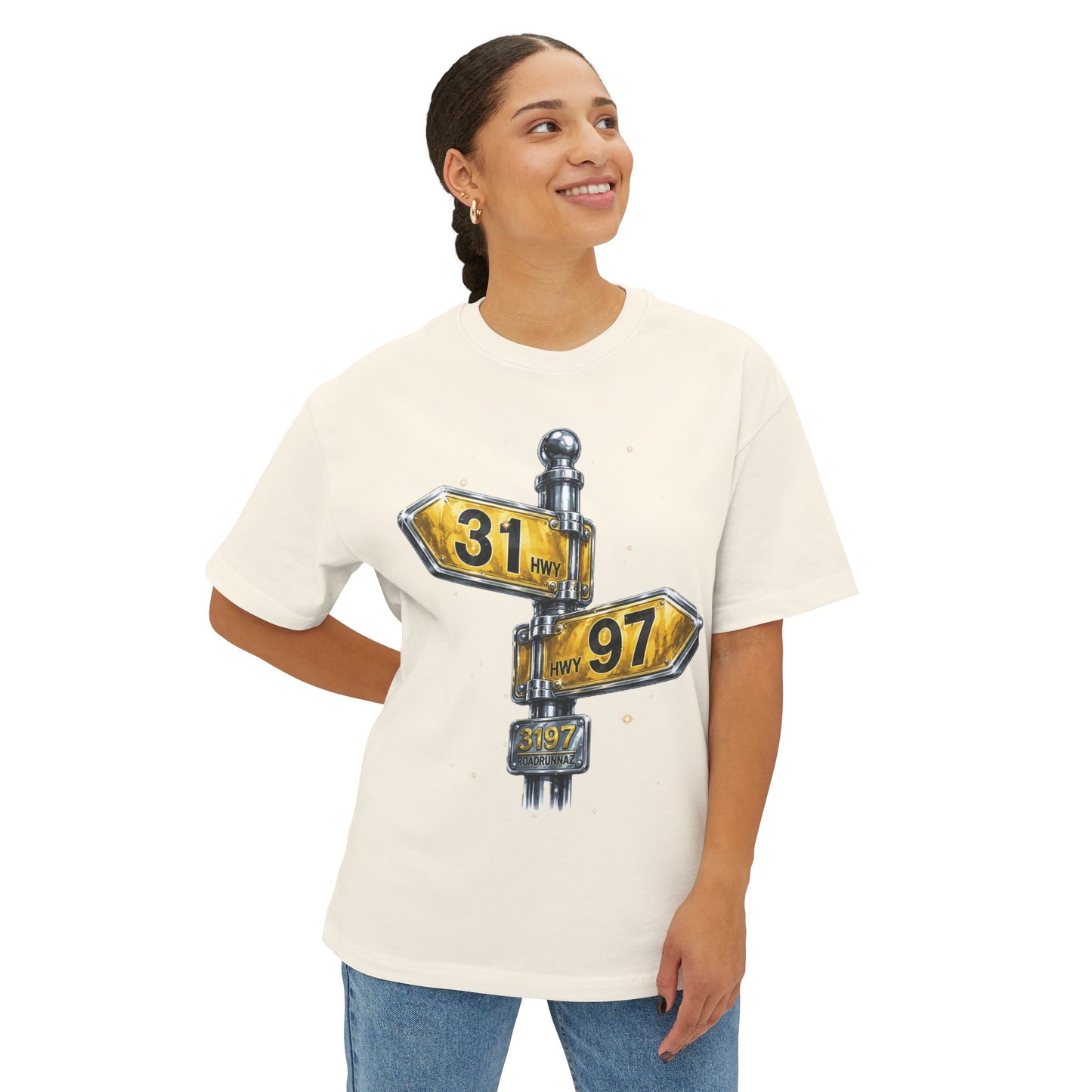 Street Sign Graphic Tee — '3197'  Oversized T‑Shirt