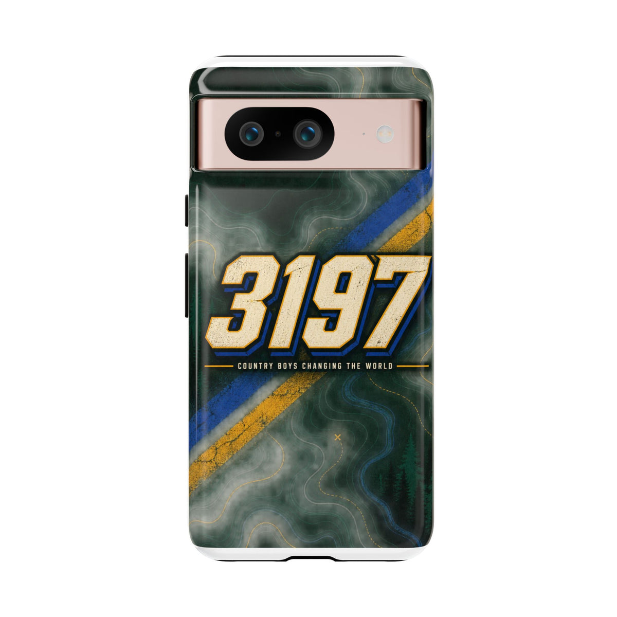 3197 Marble Tough Phone Case – Protective Galaxy Design with Bold Number Accent