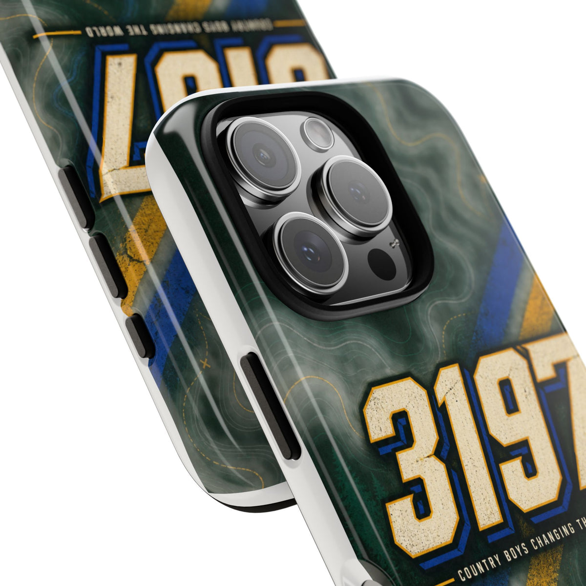 3197 Marble Tough Phone Case – Protective Galaxy Design with Bold Number Accent