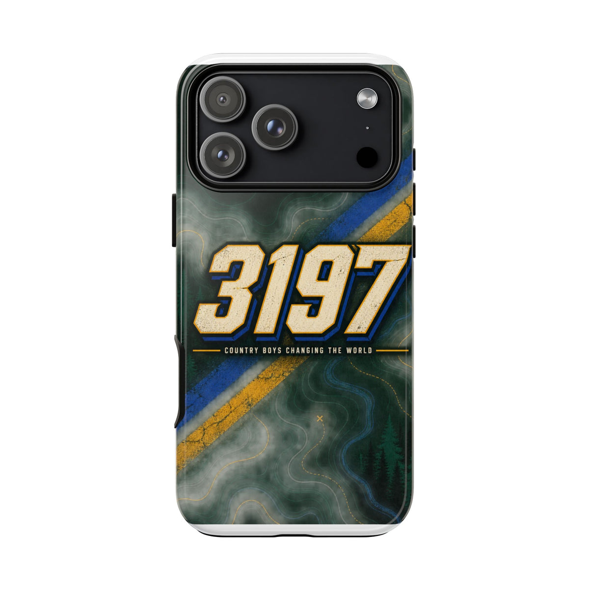 3197 Marble Tough Phone Case – Protective Galaxy Design with Bold Number Accent