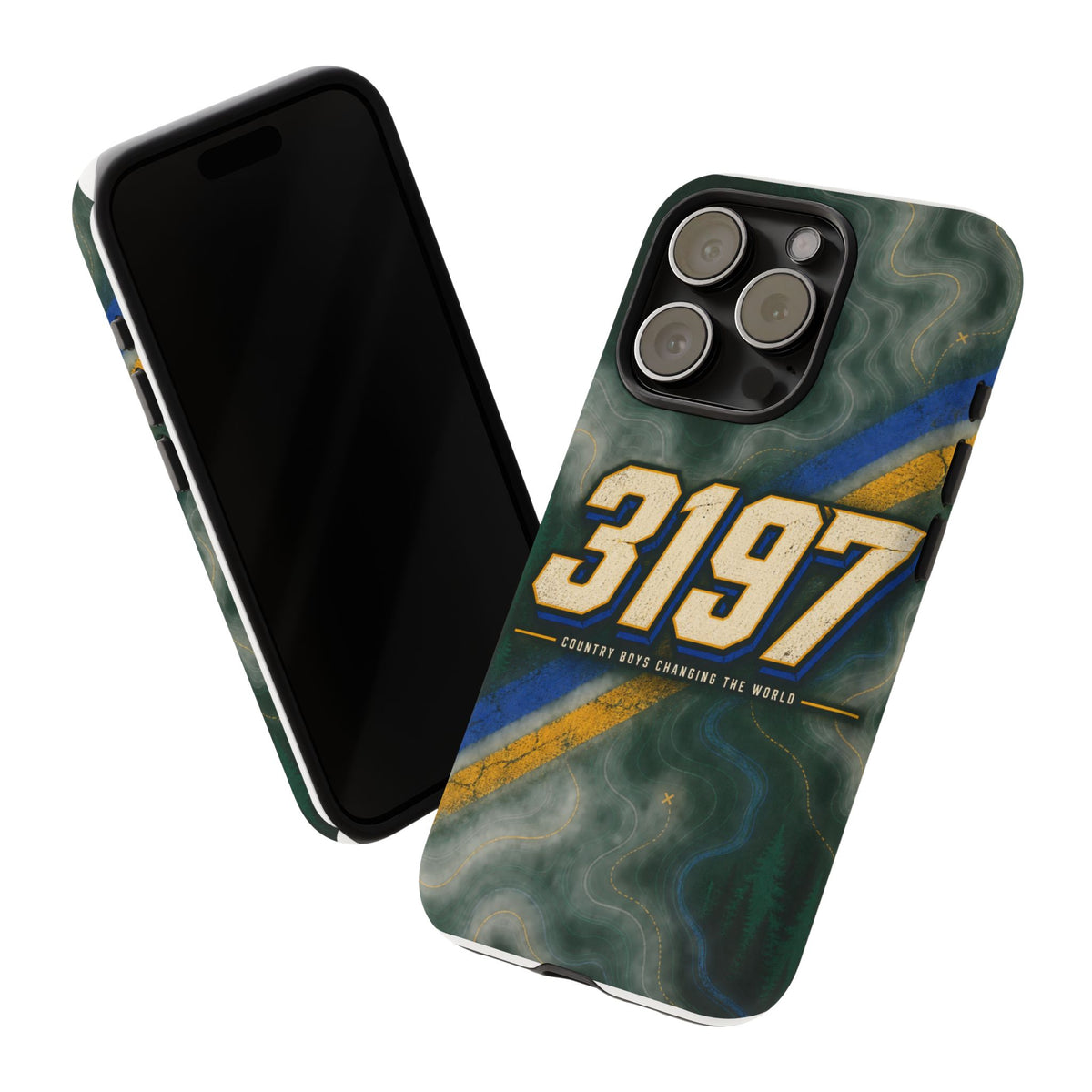 3197 Marble Tough Phone Case – Protective Galaxy Design with Bold Number Accent