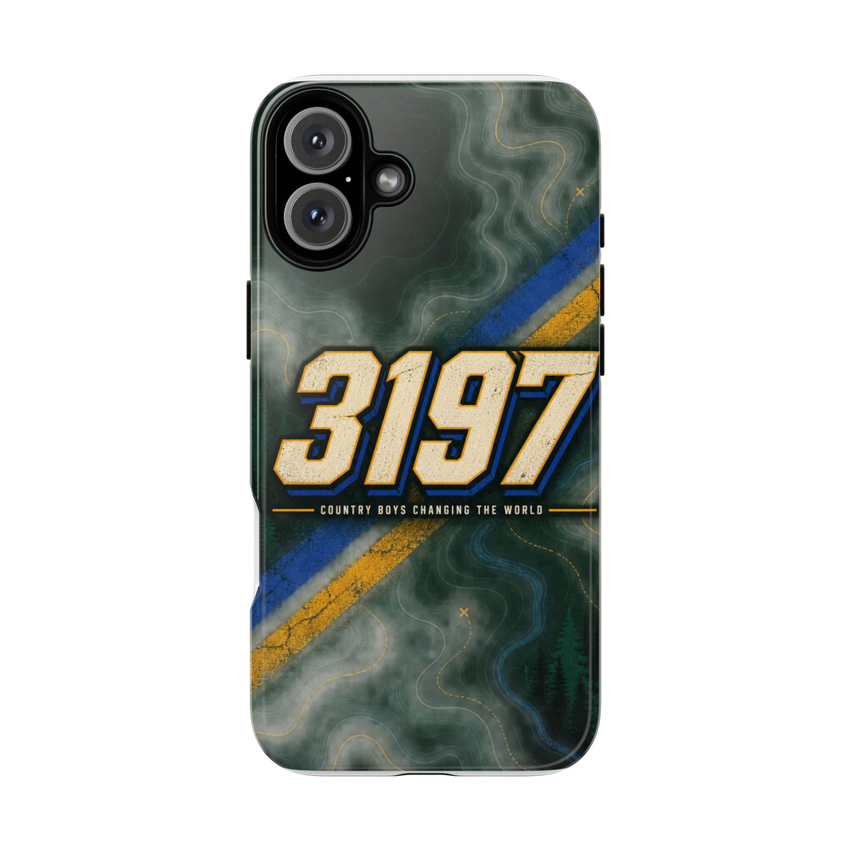 3197 Marble Tough Phone Case – Protective Galaxy Design with Bold Number Accent