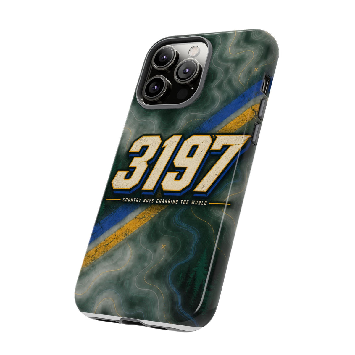 3197 Marble Tough Phone Case – Protective Galaxy Design with Bold Number Accent