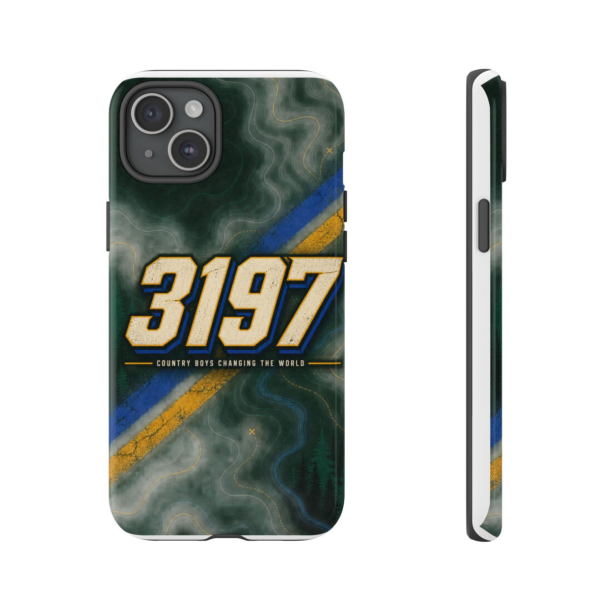 3197 Marble Tough Phone Case – Protective Galaxy Design with Bold Number Accent