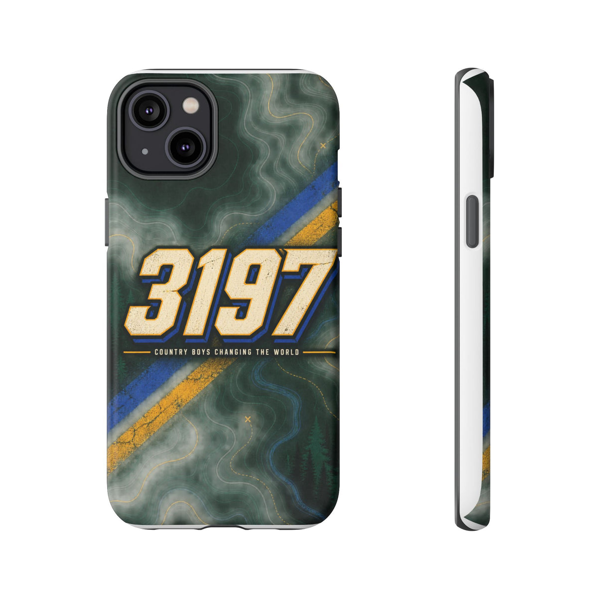 3197 Marble Tough Phone Case – Protective Galaxy Design with Bold Number Accent
