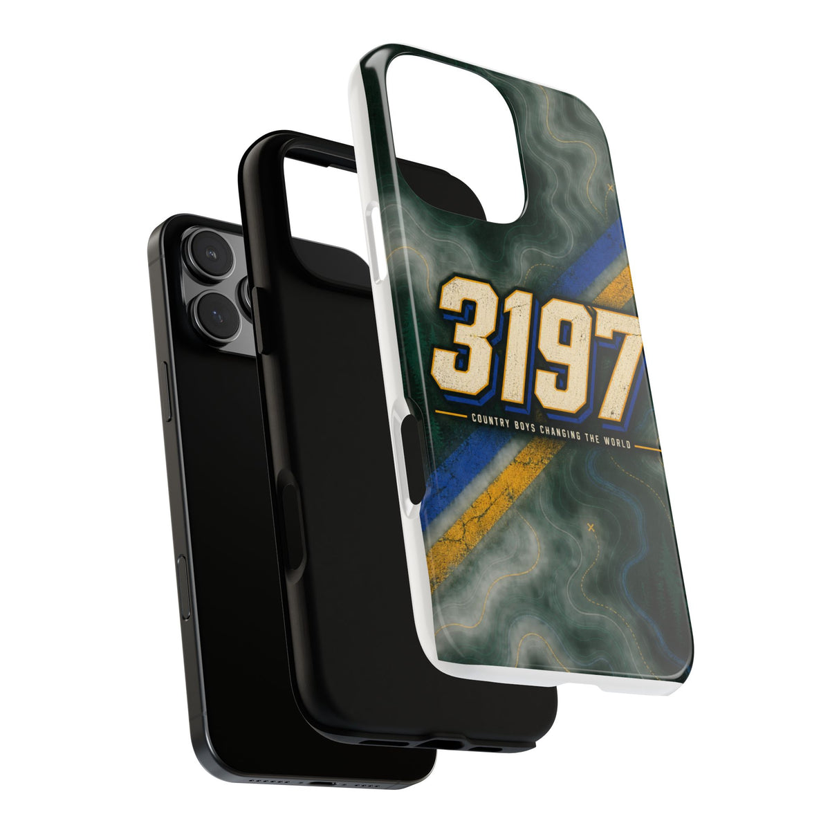 3197 Marble Tough Phone Case – Protective Galaxy Design with Bold Number Accent
