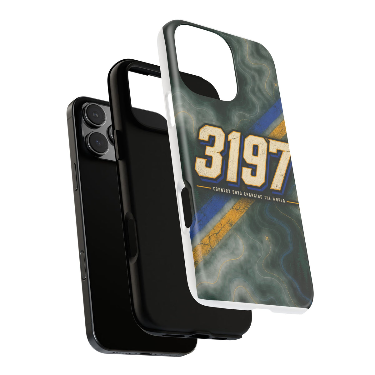 3197 Marble Tough Phone Case – Protective Galaxy Design with Bold Number Accent