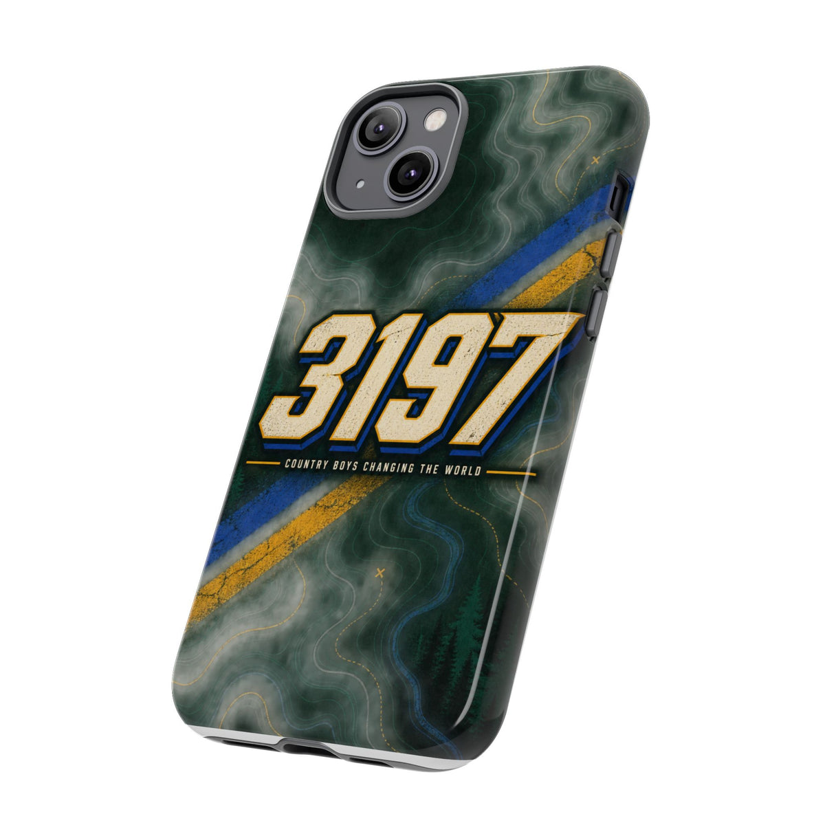 3197 Marble Tough Phone Case – Protective Galaxy Design with Bold Number Accent