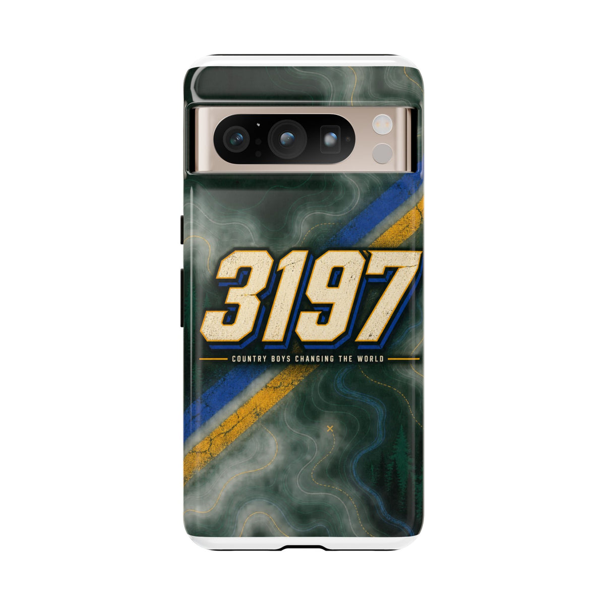 3197 Marble Tough Phone Case – Protective Galaxy Design with Bold Number Accent