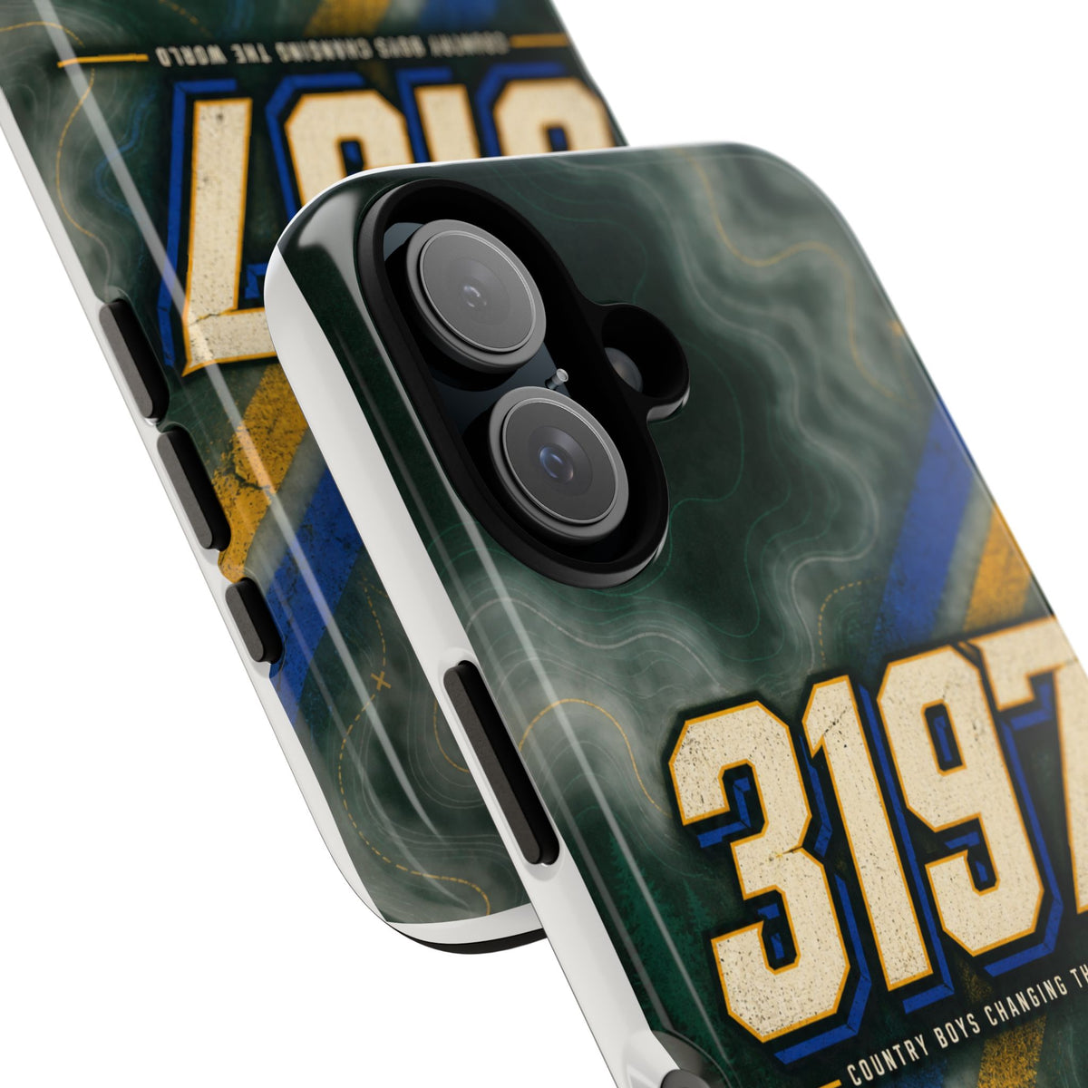 3197 Marble Tough Phone Case – Protective Galaxy Design with Bold Number Accent