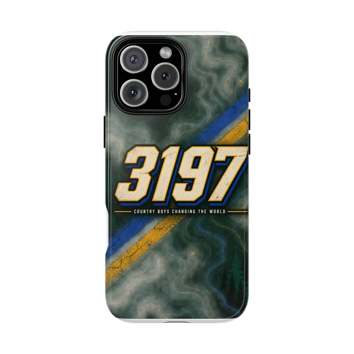 3197 Marble Tough Phone Case – Protective Galaxy Design with Bold Number Accent