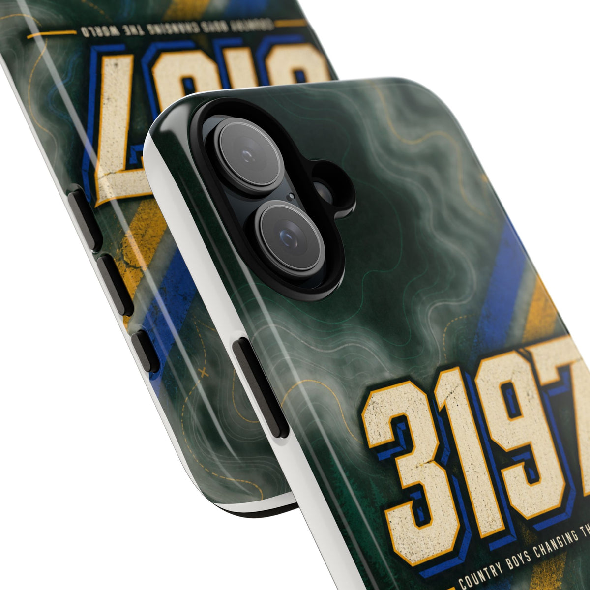 3197 Marble Tough Phone Case – Protective Galaxy Design with Bold Number Accent