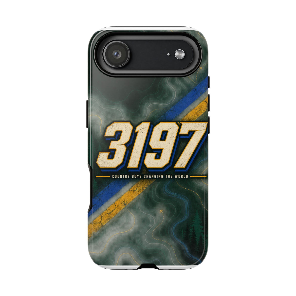 3197 Marble Tough Phone Case – Protective Galaxy Design with Bold Number Accent