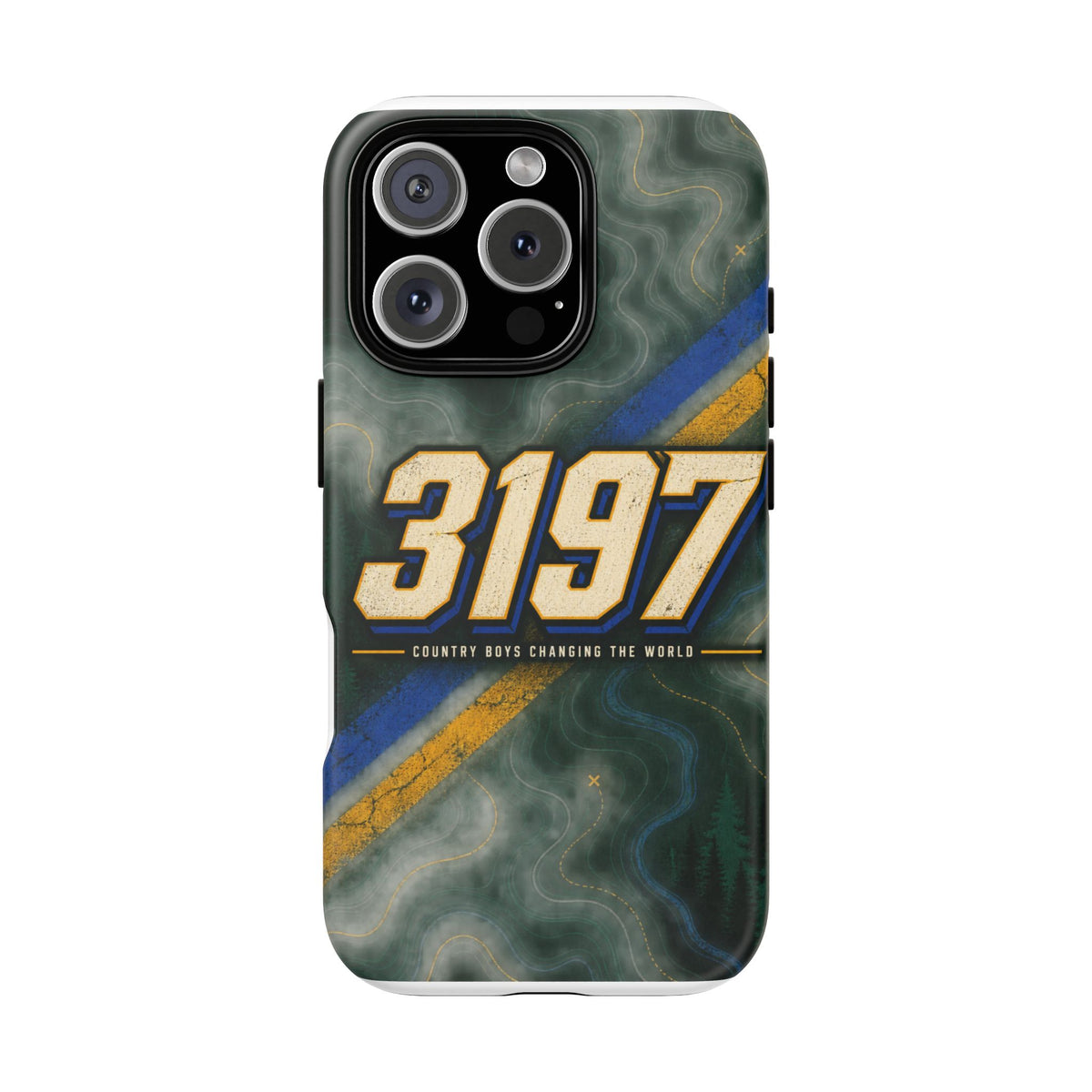 3197 Marble Tough Phone Case – Protective Galaxy Design with Bold Number Accent
