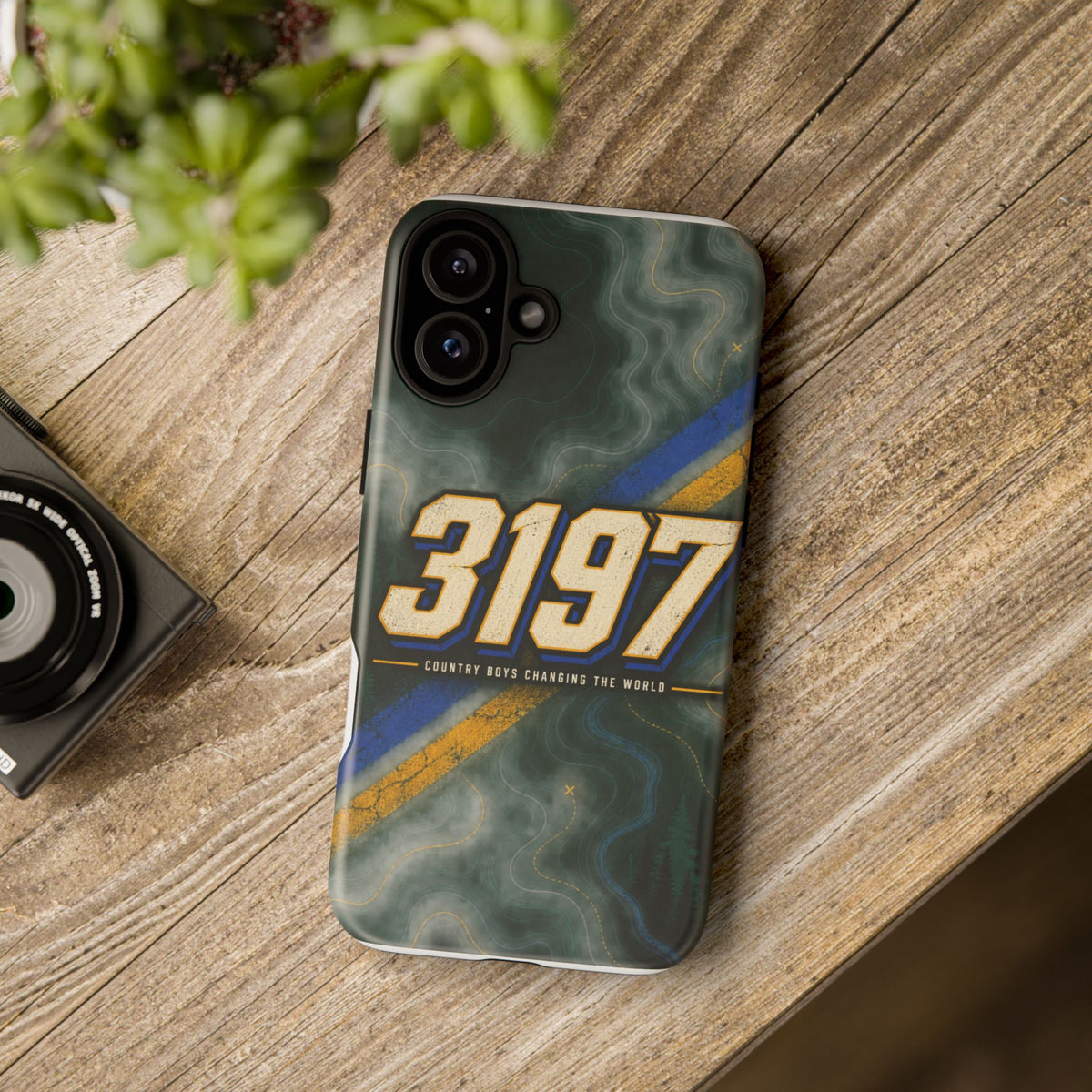 3197 Marble Tough Phone Case – Protective Galaxy Design with Bold Number Accent