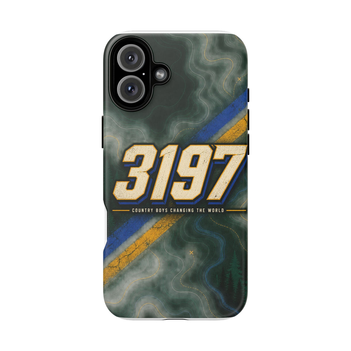 3197 Marble Tough Phone Case – Protective Galaxy Design with Bold Number Accent