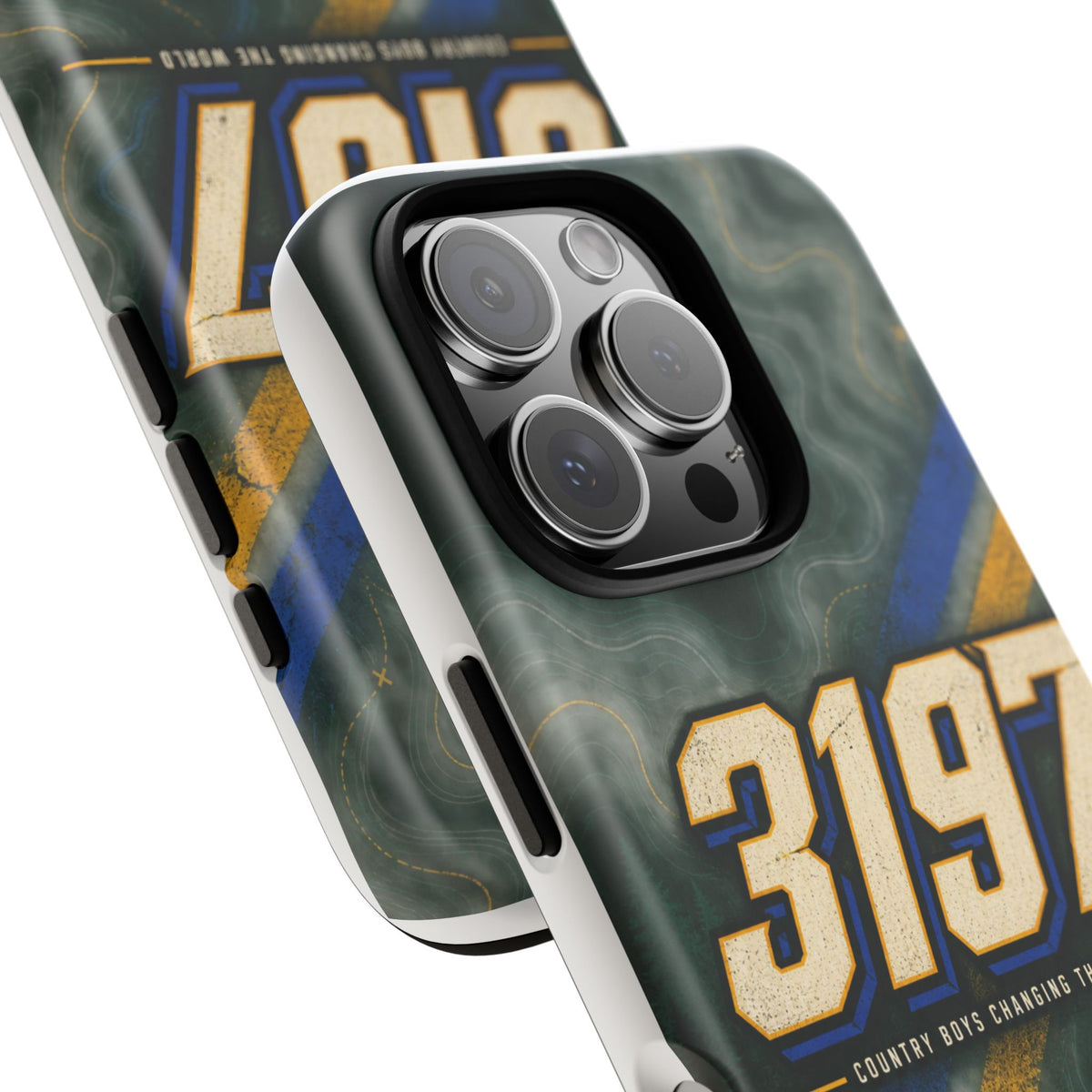 3197 Marble Tough Phone Case – Protective Galaxy Design with Bold Number Accent