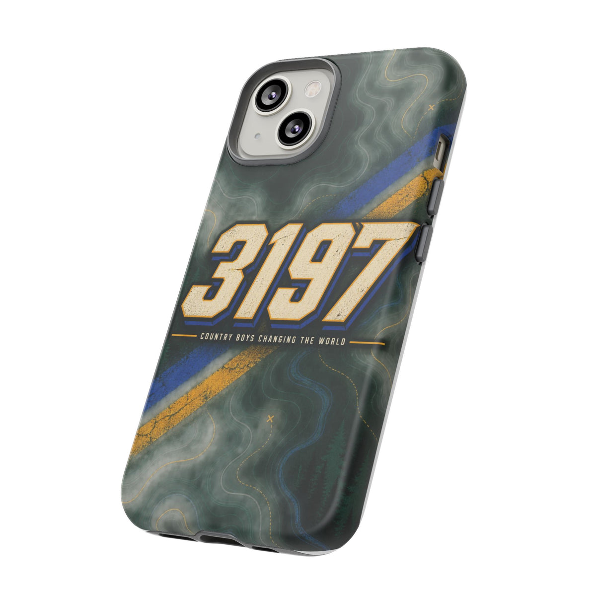 3197 Marble Tough Phone Case – Protective Galaxy Design with Bold Number Accent