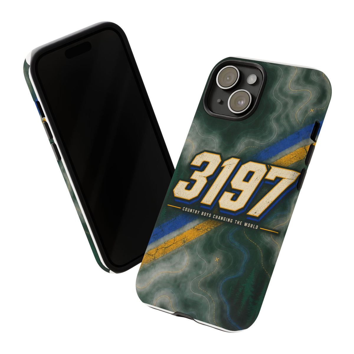 3197 Marble Tough Phone Case – Protective Galaxy Design with Bold Number Accent
