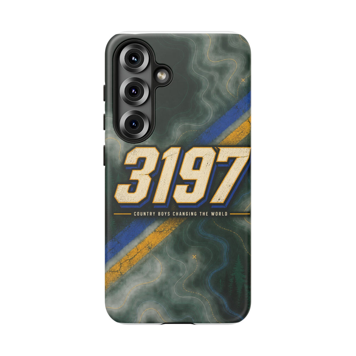 3197 Marble Tough Phone Case – Protective Galaxy Design with Bold Number Accent
