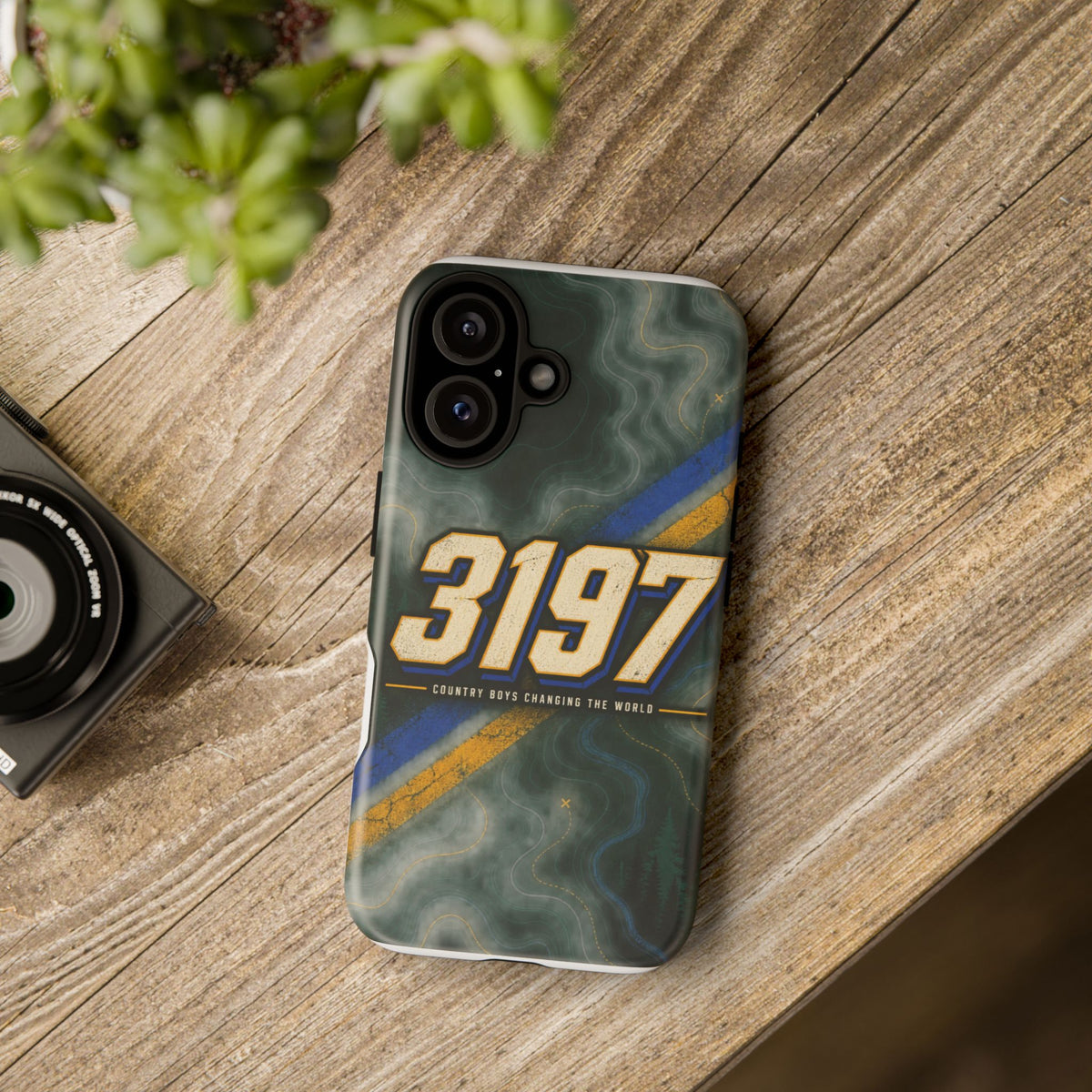 3197 Marble Tough Phone Case – Protective Galaxy Design with Bold Number Accent
